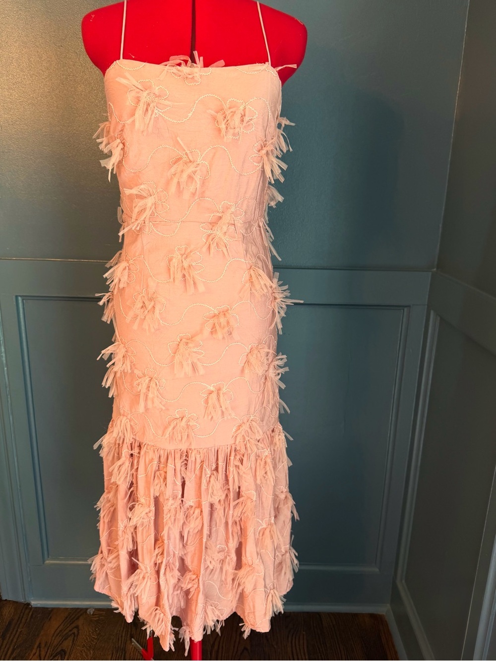 NWT Just me mesh rose maxi dress